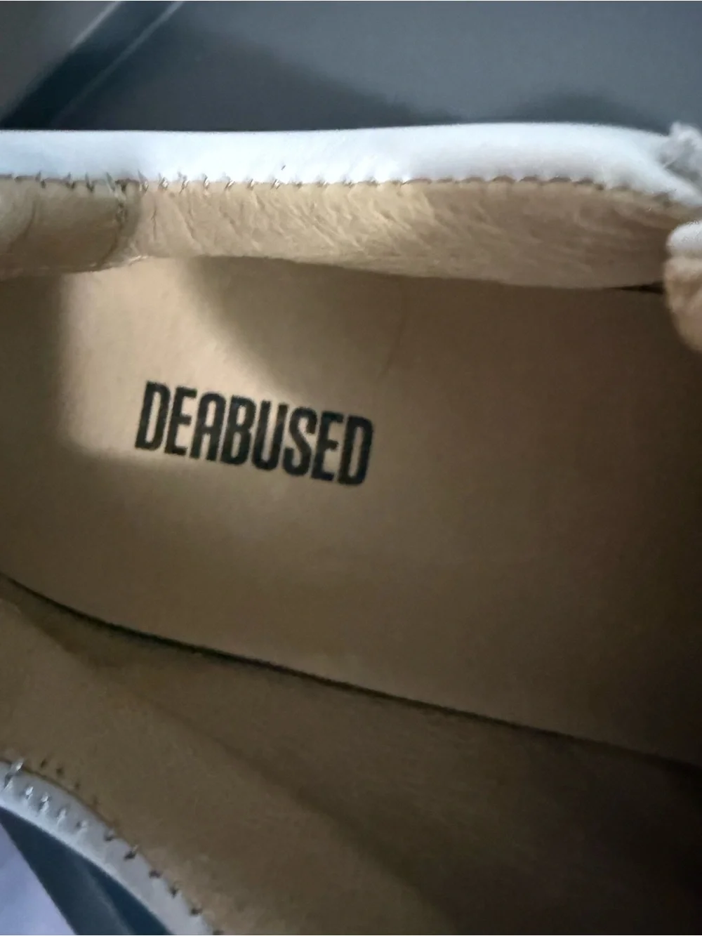 Deabused White Leather Low Top Paneled Sneakers With Love Pull Tab Size 40